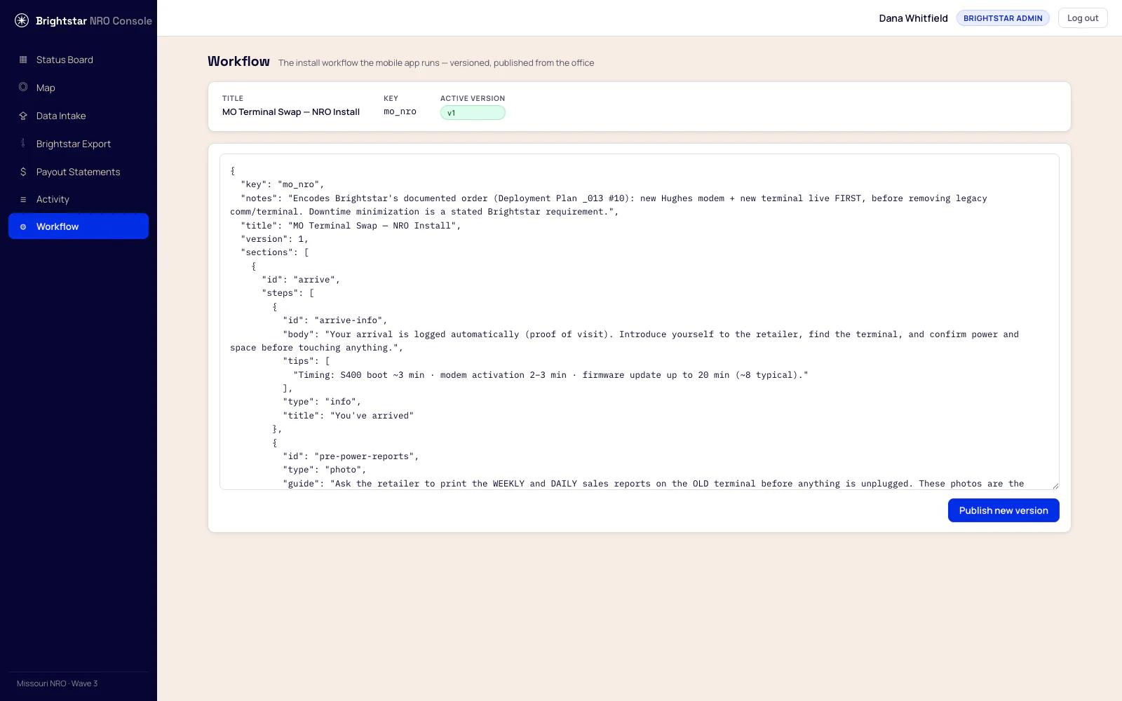 The workflow editor